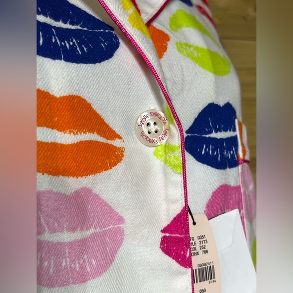 Victorias Secret bright heart print pyjamas top large - Picture 5 of 12